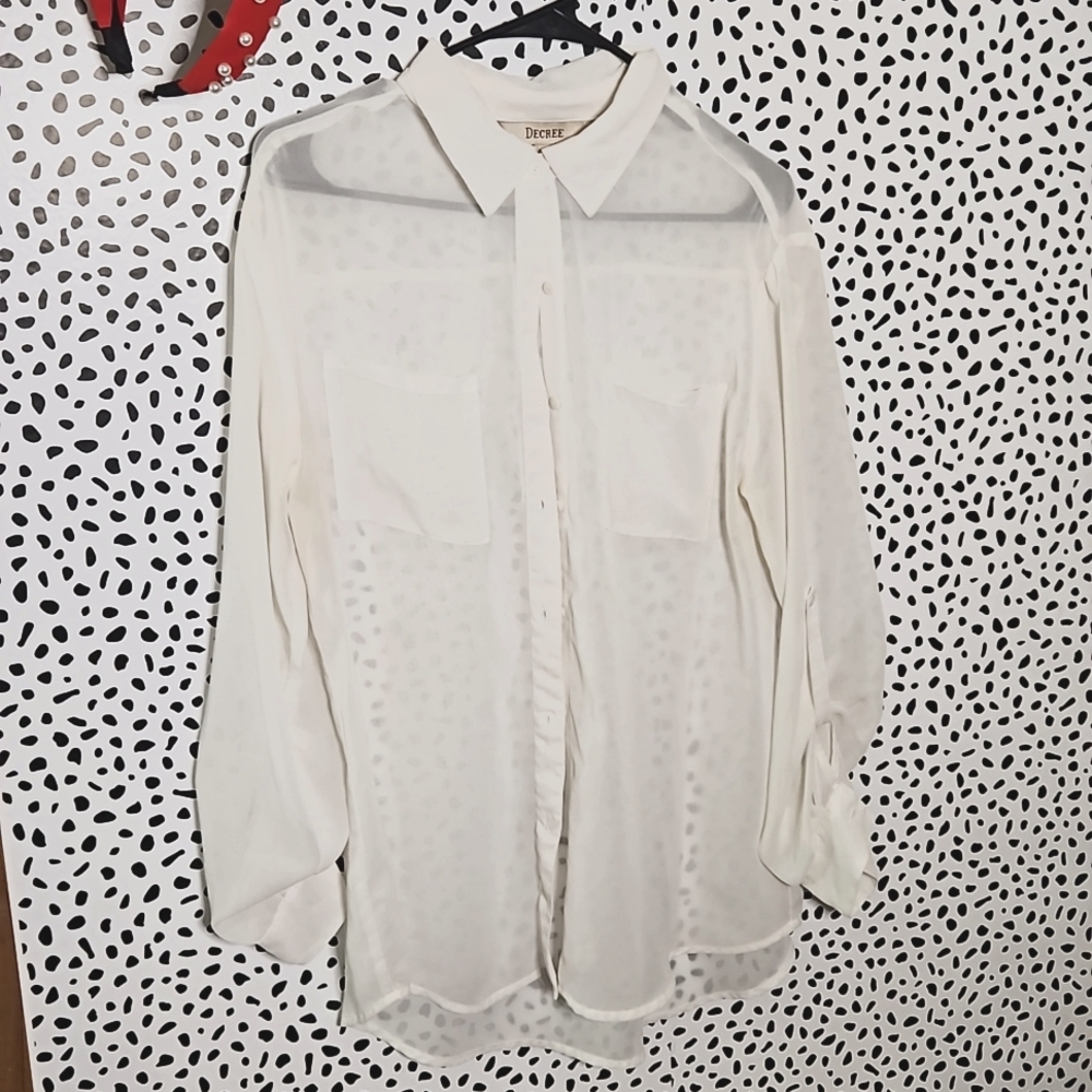 Sheer white button up